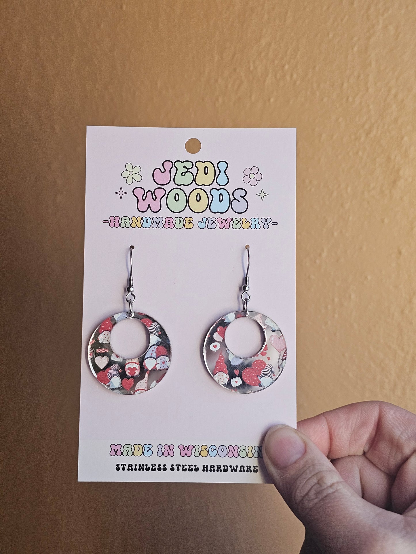 Gnome Love Medallion Earrings