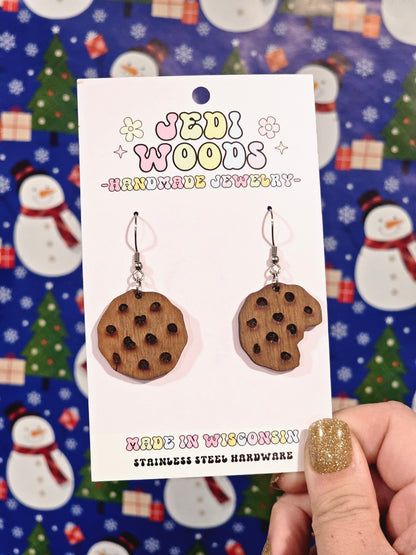 Wooden Cookie Earrings