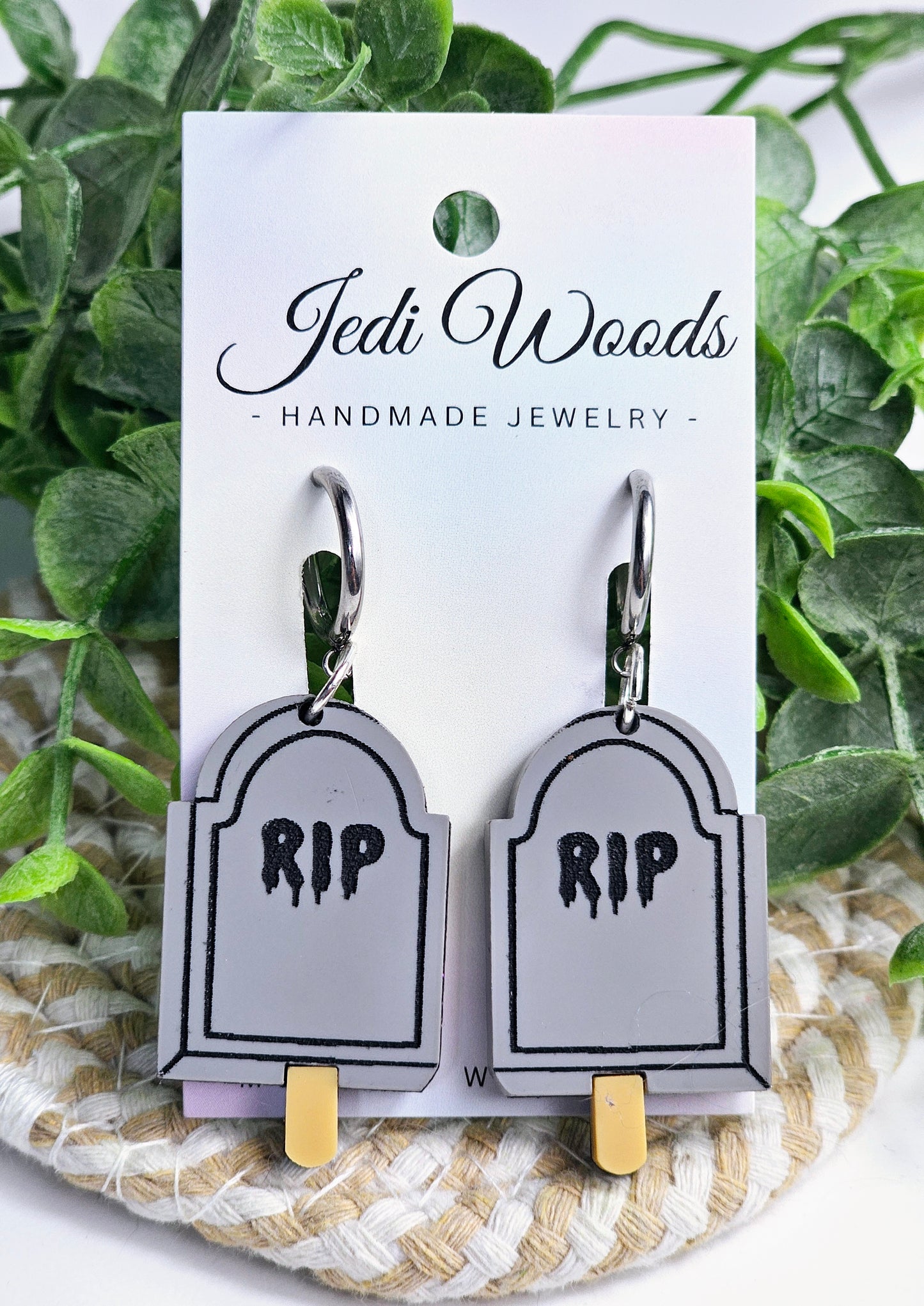 R.I.P Gravestone Popsicle Earrings