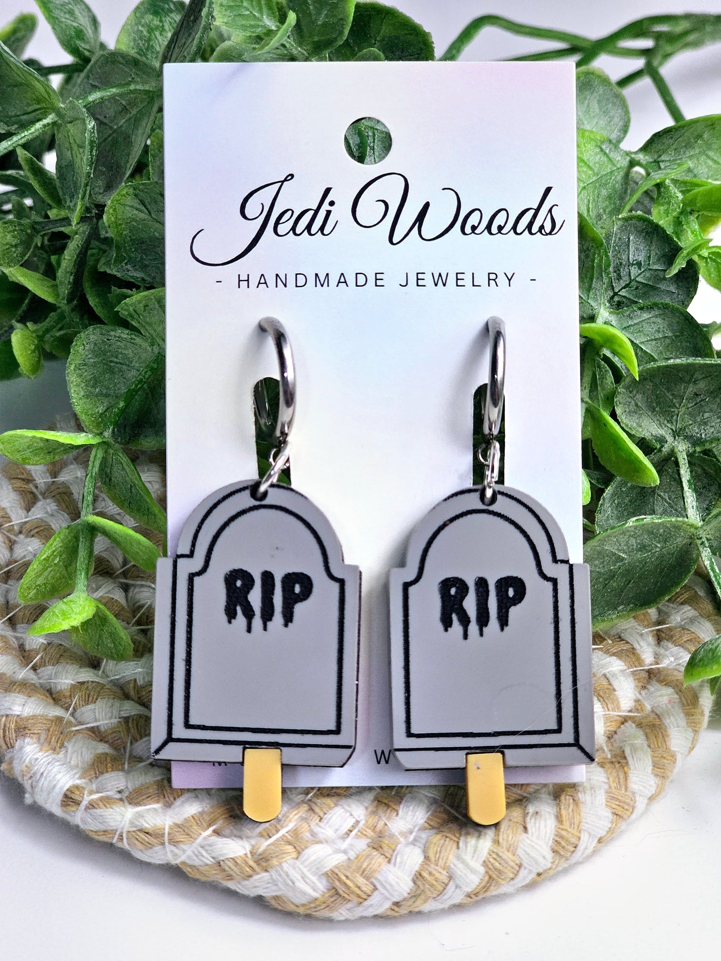 R.I.P Gravestone Popsicle Earrings