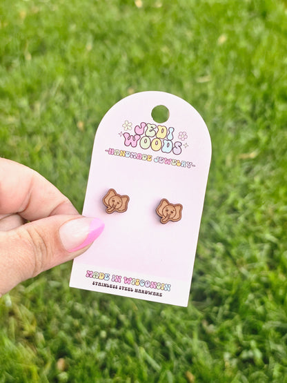 Wooden Elephant Studs