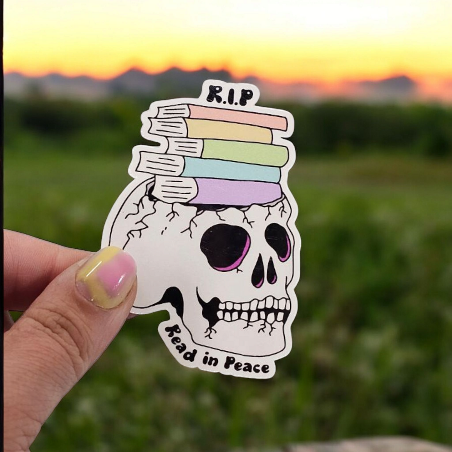 Reading In Peace - 3 inch Waterproof Sticker