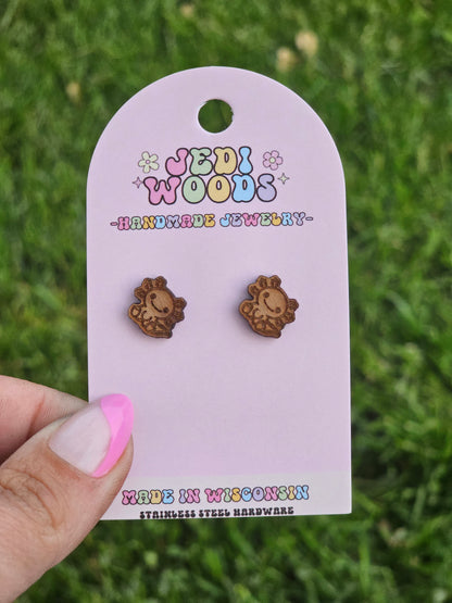 Wooden Axolotl Studs
