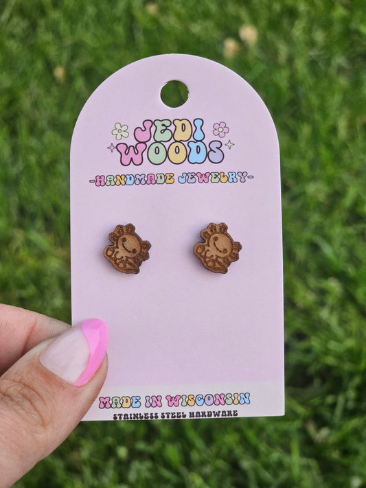 Wooden Axolotl Studs