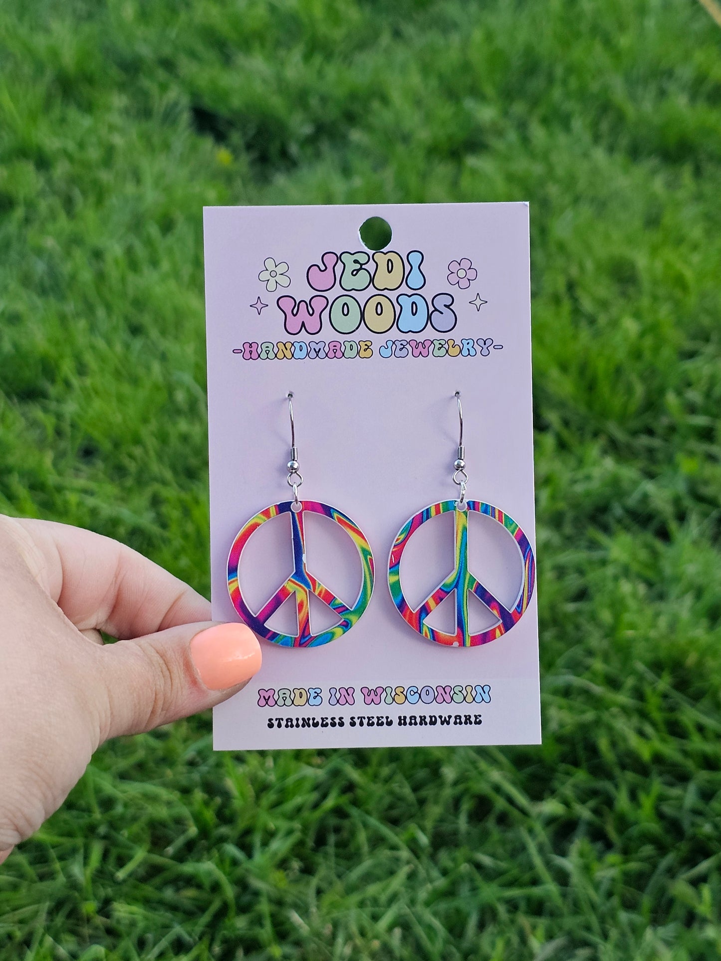 Large Peace Sign Earrings