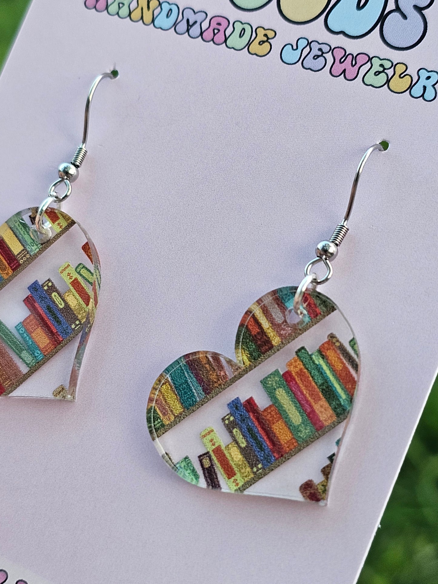 Book Heart Earrings