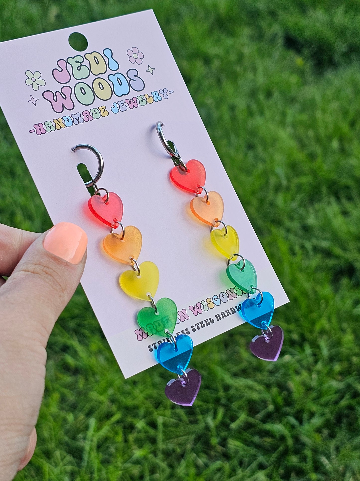 Cascading Rainbow Hearts