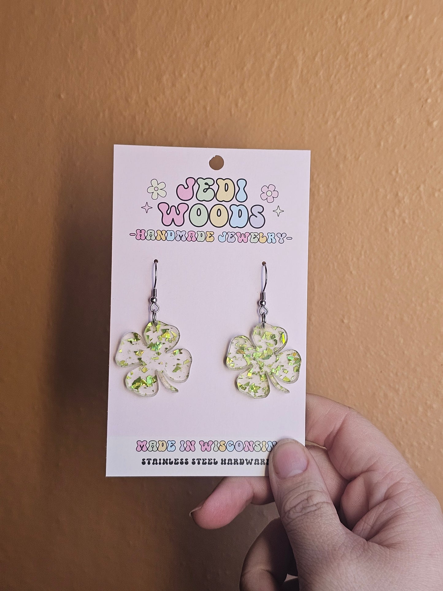 Glitter Shamrock Earrings