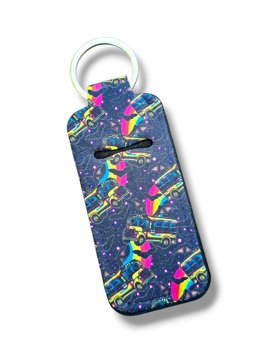 Rainbow Spooky School Bus Chapstick/Lighter Holder