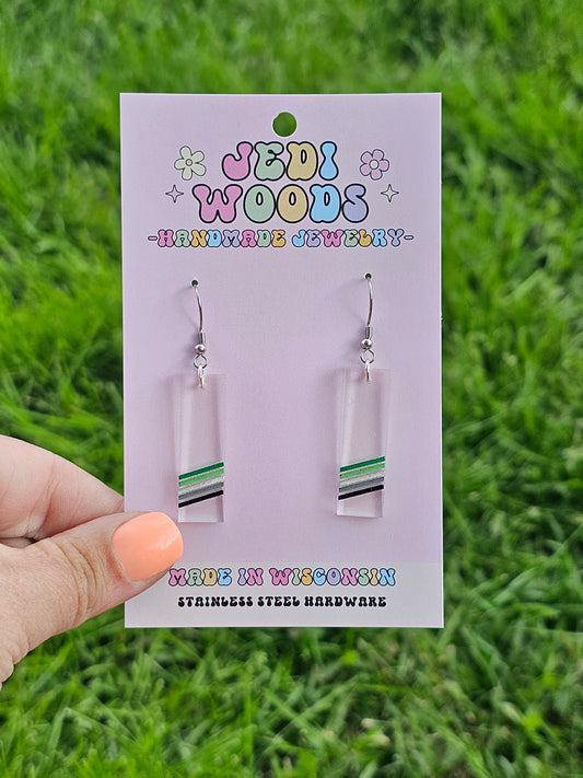 Subtle Aromantic Pride Flag Earrings