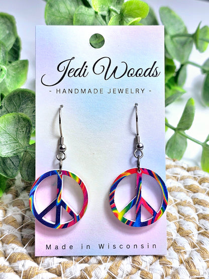 Small Peace Sign Earrings