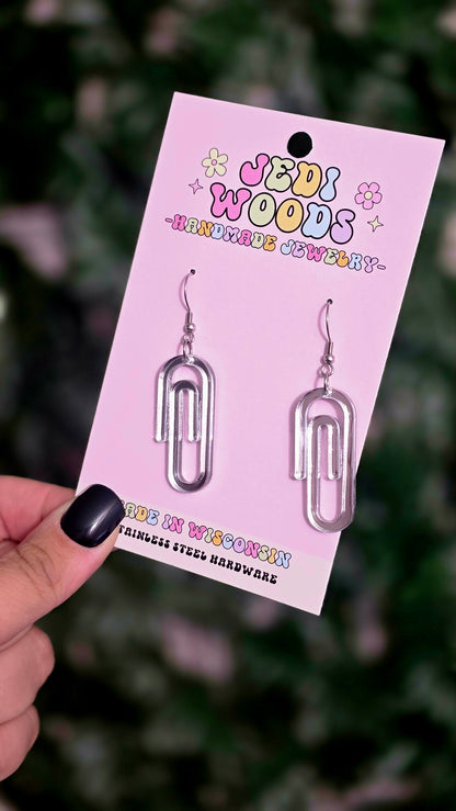 Metallic Paperclip Earrings