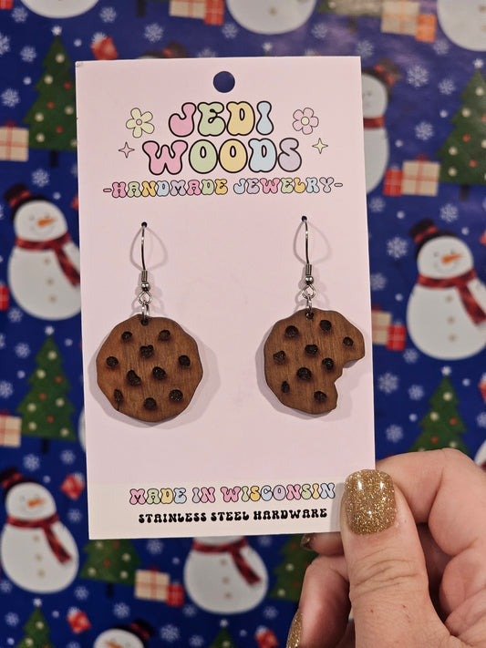 Wooden Cookie Earrings