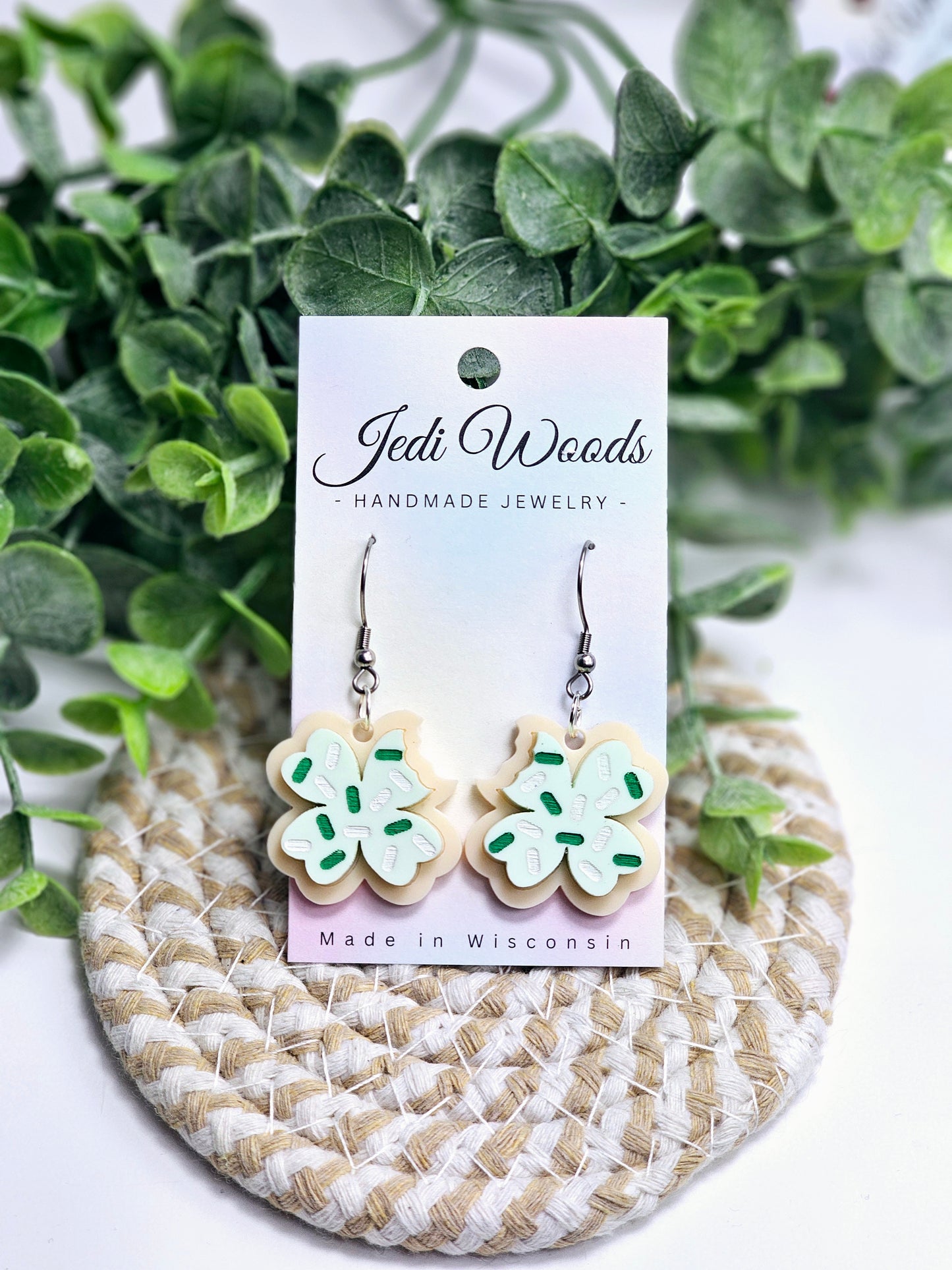 4-Leaf Clover Cookie Earrings