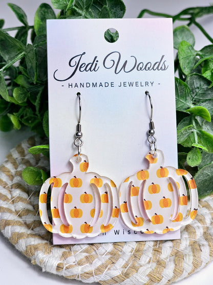 Scattered White Pumpkin Earrings