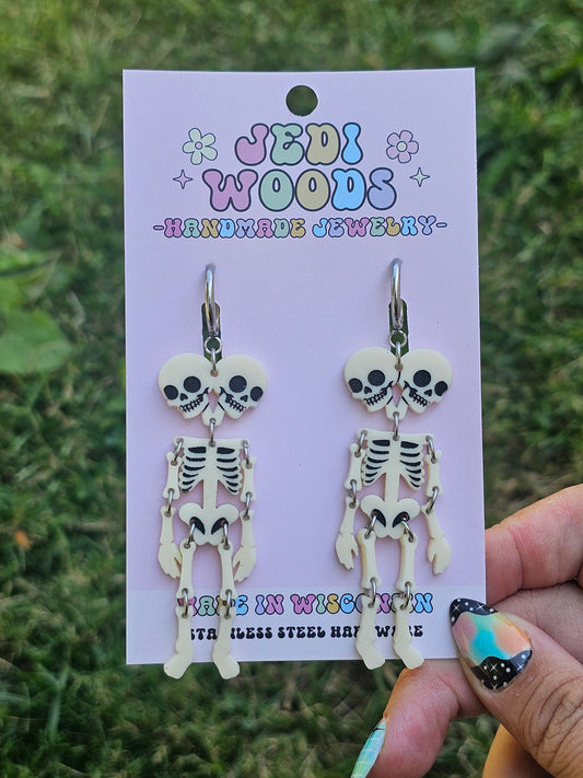 Double Headed Skeleton Earrings