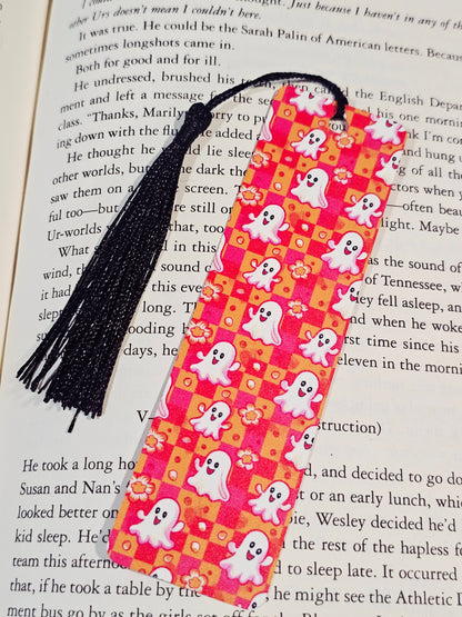 Checkered Pretty Ghosts Bookmark