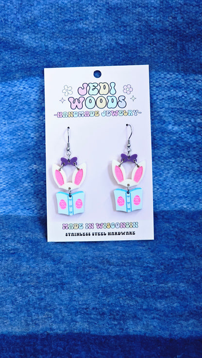 Bookish Bunny Earrings (2 colors!)