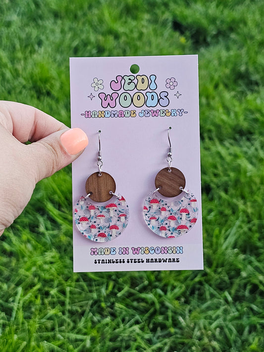 Red Mushroom Statement Earrings