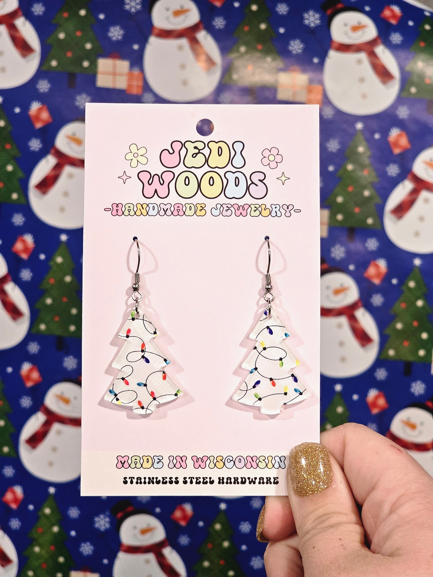 Christmas Lights Christmas Tree Earrings