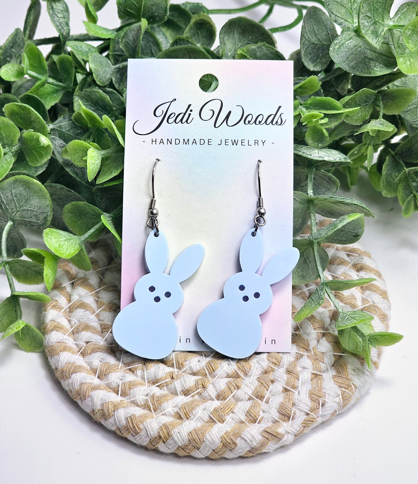 Pastel Blue Bunny Earrings