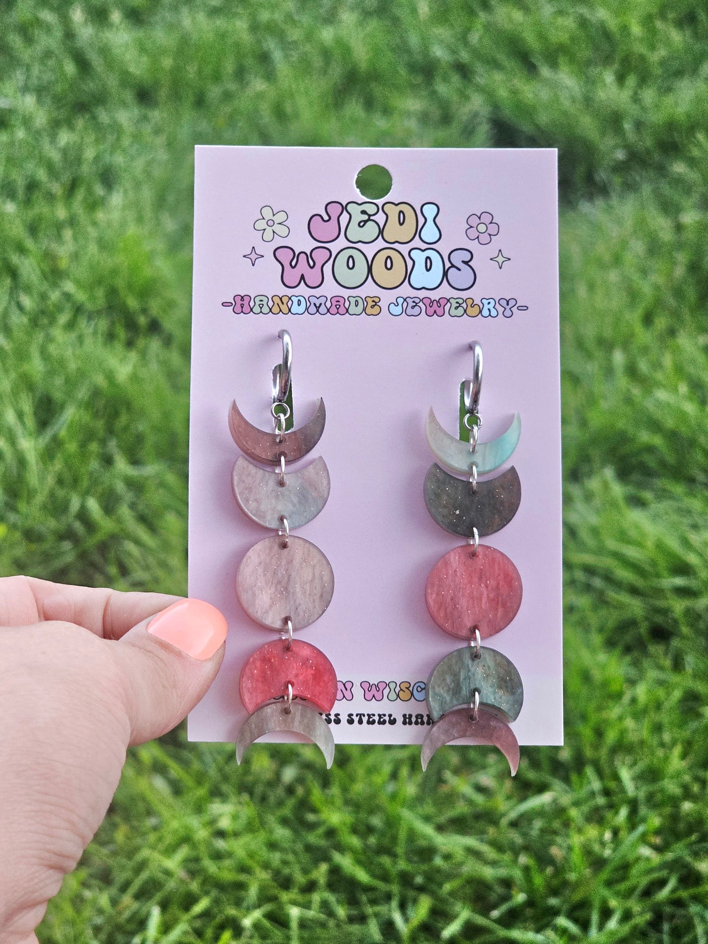 Blood Forest Moon Phase Earrings