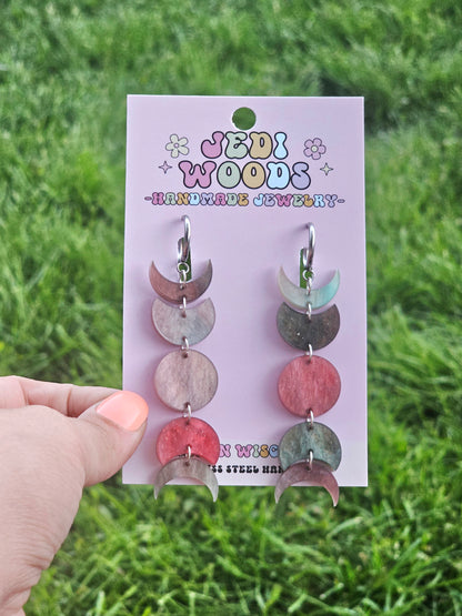Blood Forest Moon Phase Earrings