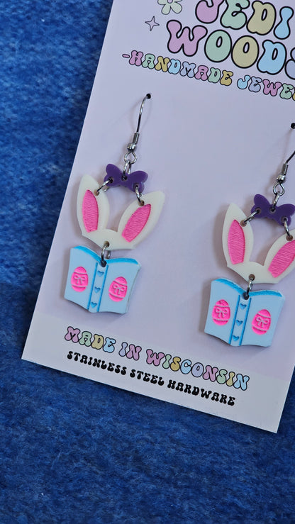 Bookish Bunny Earrings (2 colors!)