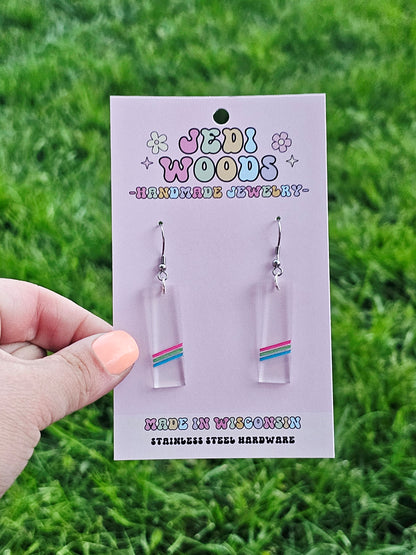 Subtle Polysexual Flag Earrings