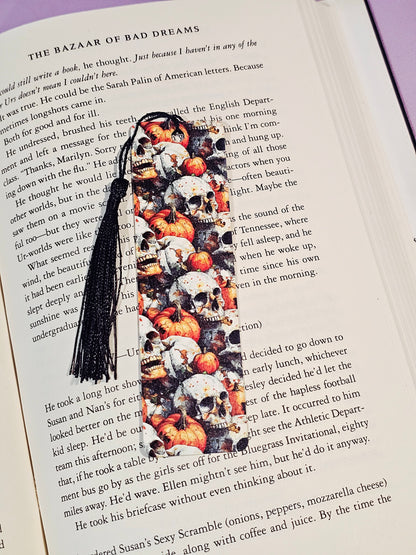 Pumpkin Skulls Bookmark