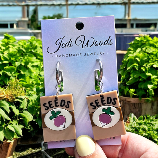 Radish Seed Packet Earrings