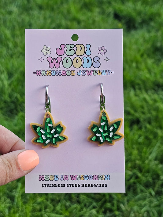 Marijuana Cookie Earrings