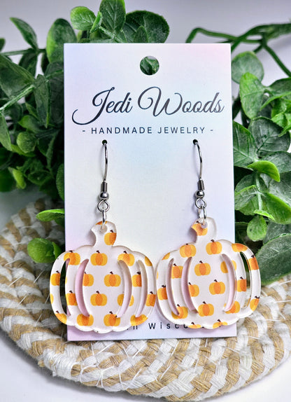 Scattered White Pumpkin Earrings