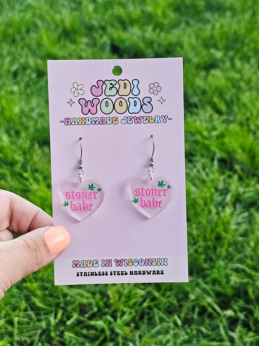 Stoner Babe Heart Earrings