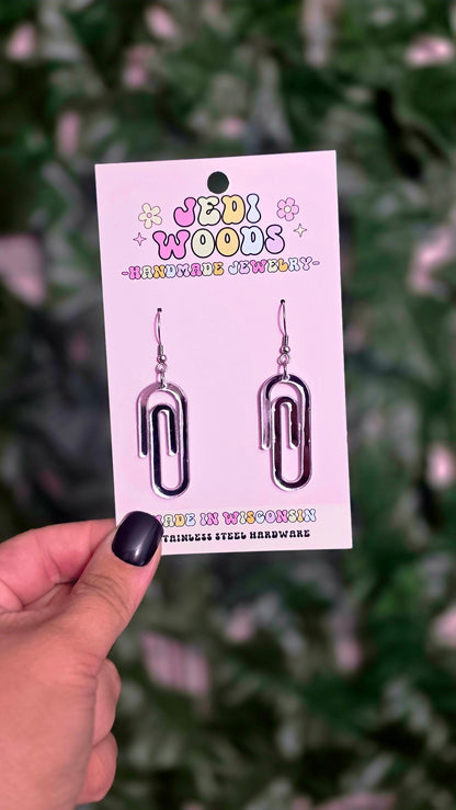 Metallic Paperclip Earrings