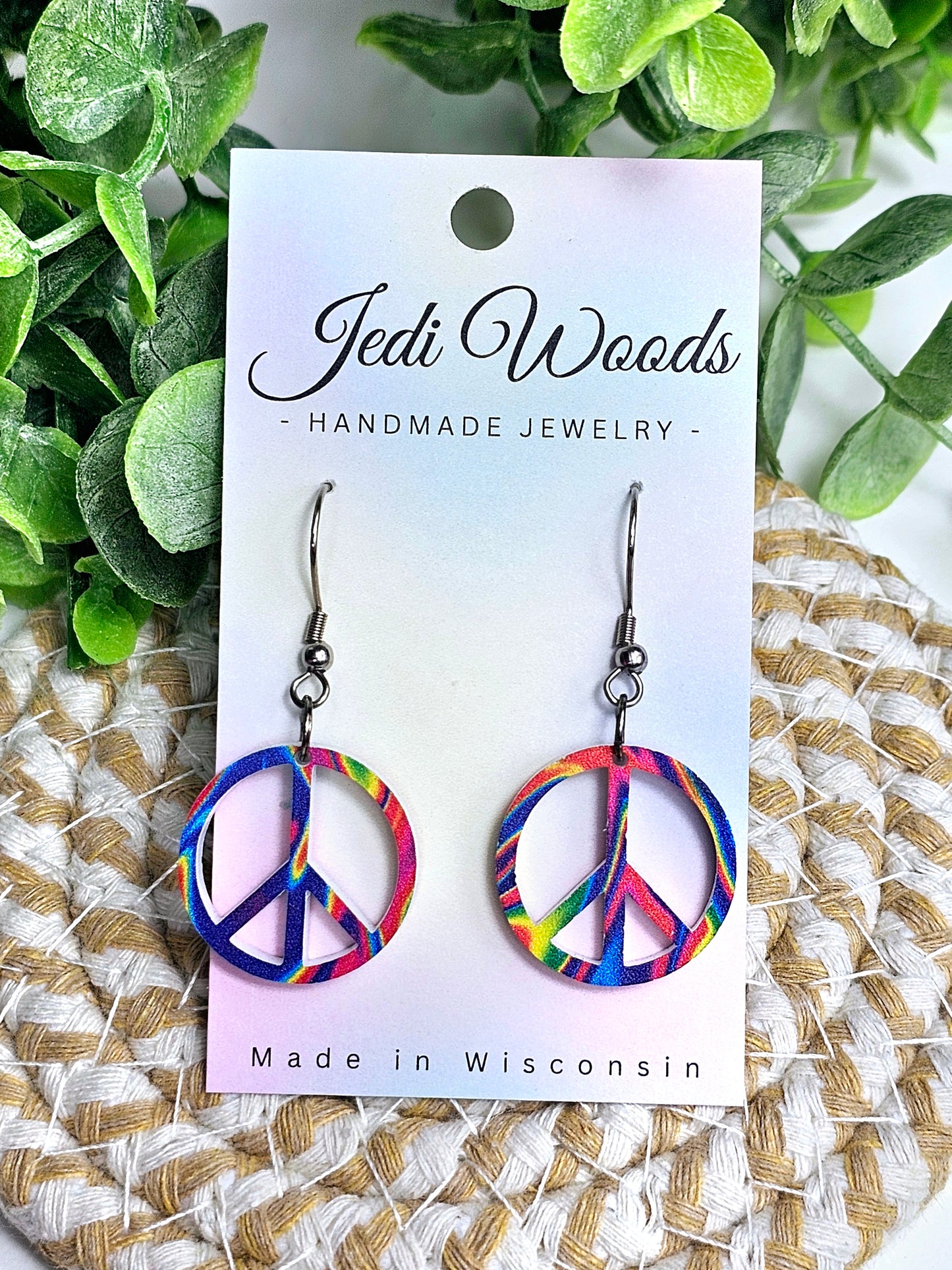 Small Peace Sign Earrings