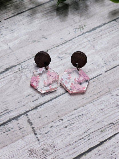 Pink Axolotl Combo Earrings