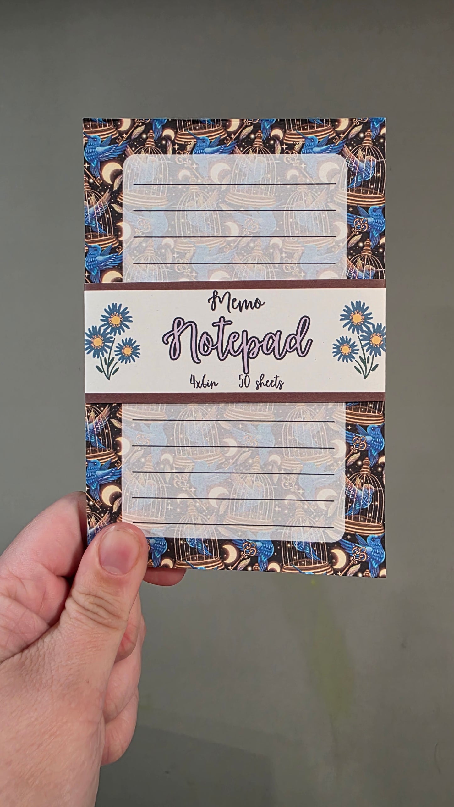 Celestial Caged Birds Memo Notepad