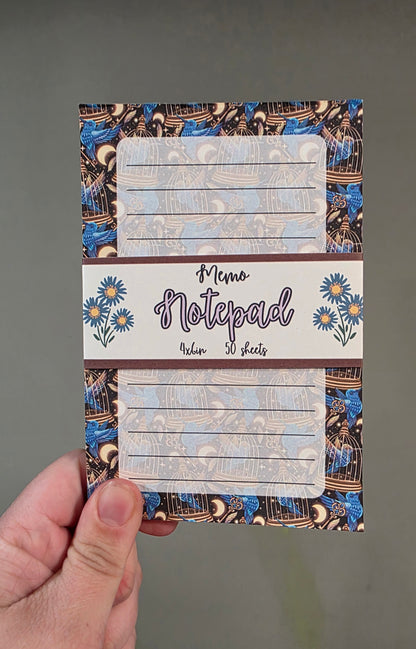 Celestial Caged Birds Memo Notepad
