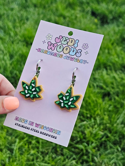 Marijuana Cookie Earrings