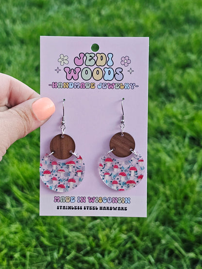 Red Mushroom Statement Earrings
