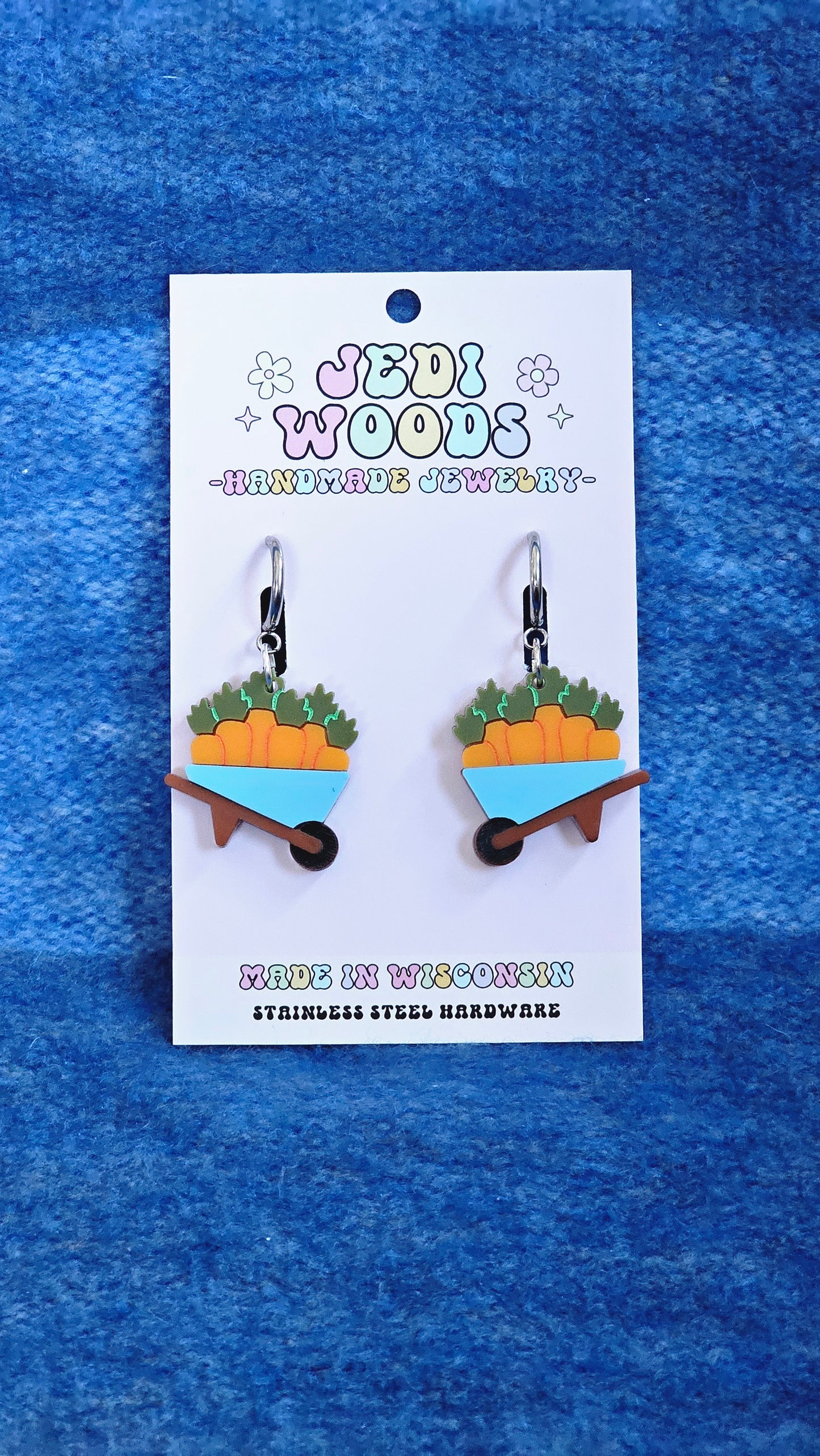 Carrot Farmer - Carrot Wheelbarrow Earrings