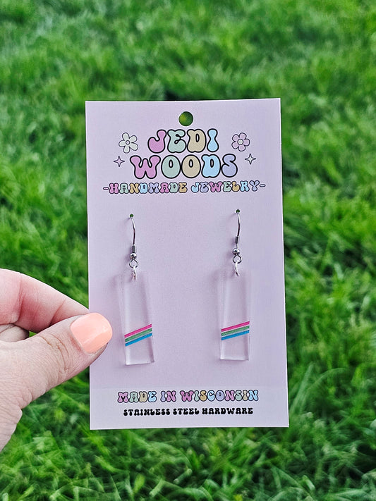 Subtle Polysexual Flag Earrings