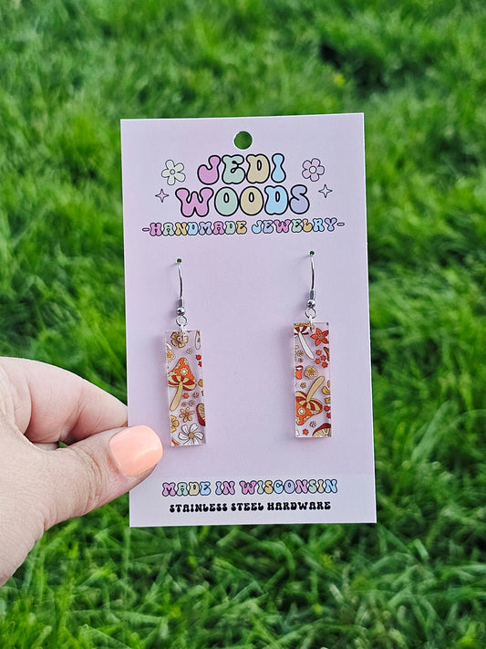 Retro Mushroom Bar Style Earrings