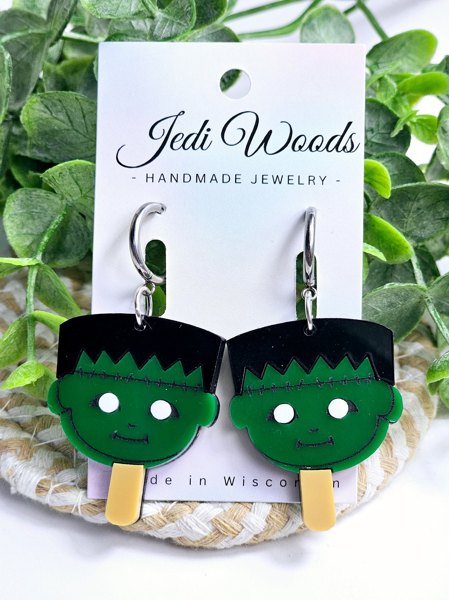 Frankenstein Popsicle Earrings