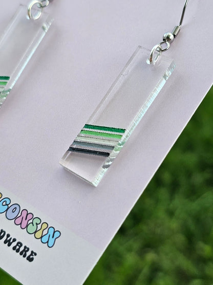Subtle Aromantic Pride Flag Earrings