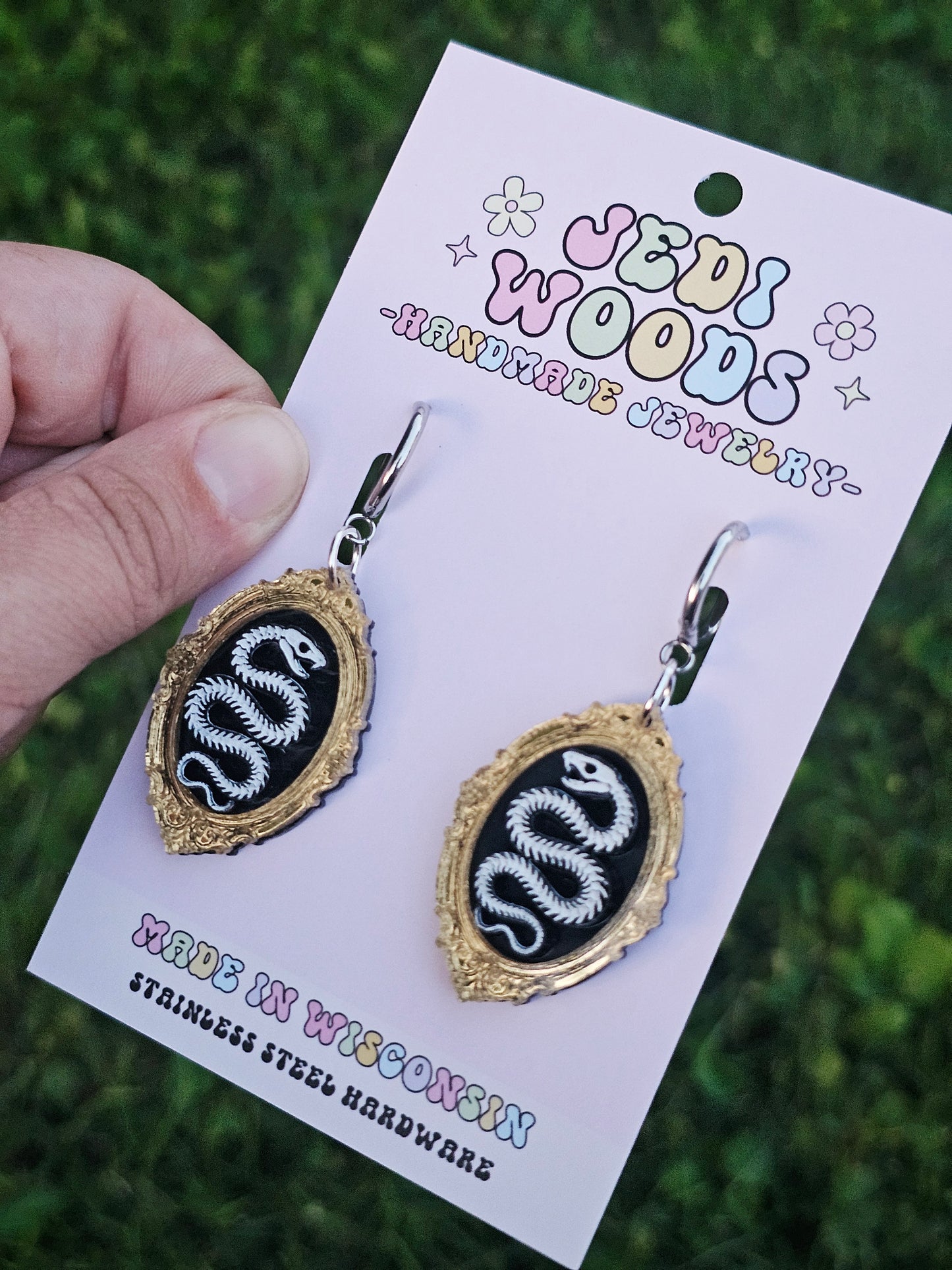 Snake Speciman Frame Earrings