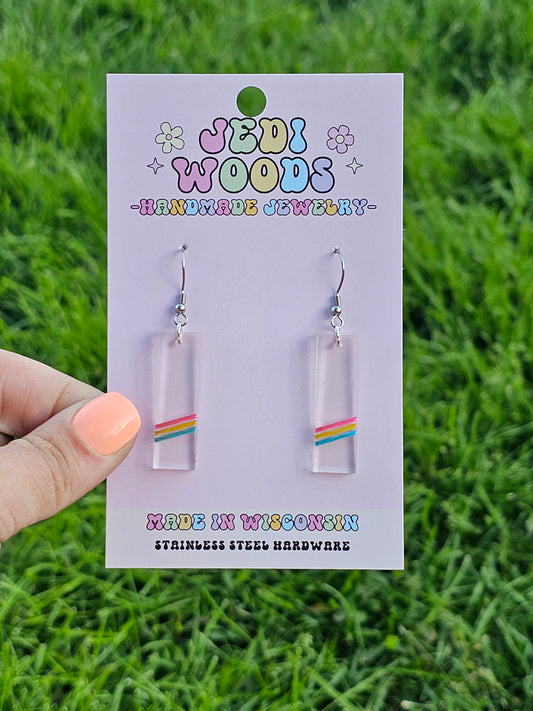 Subtle Pansexual Pride Bar Earrings