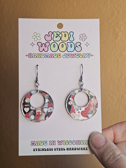 Gnome Love Medallion Earrings