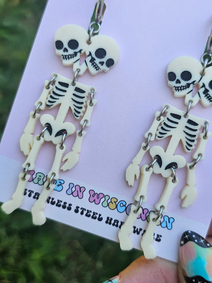 Double Headed Skeleton Earrings